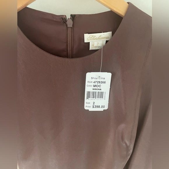 SHOSHANNA Bristol Faux Leather Minidress Size 2 NWT - Picture 9 of 10